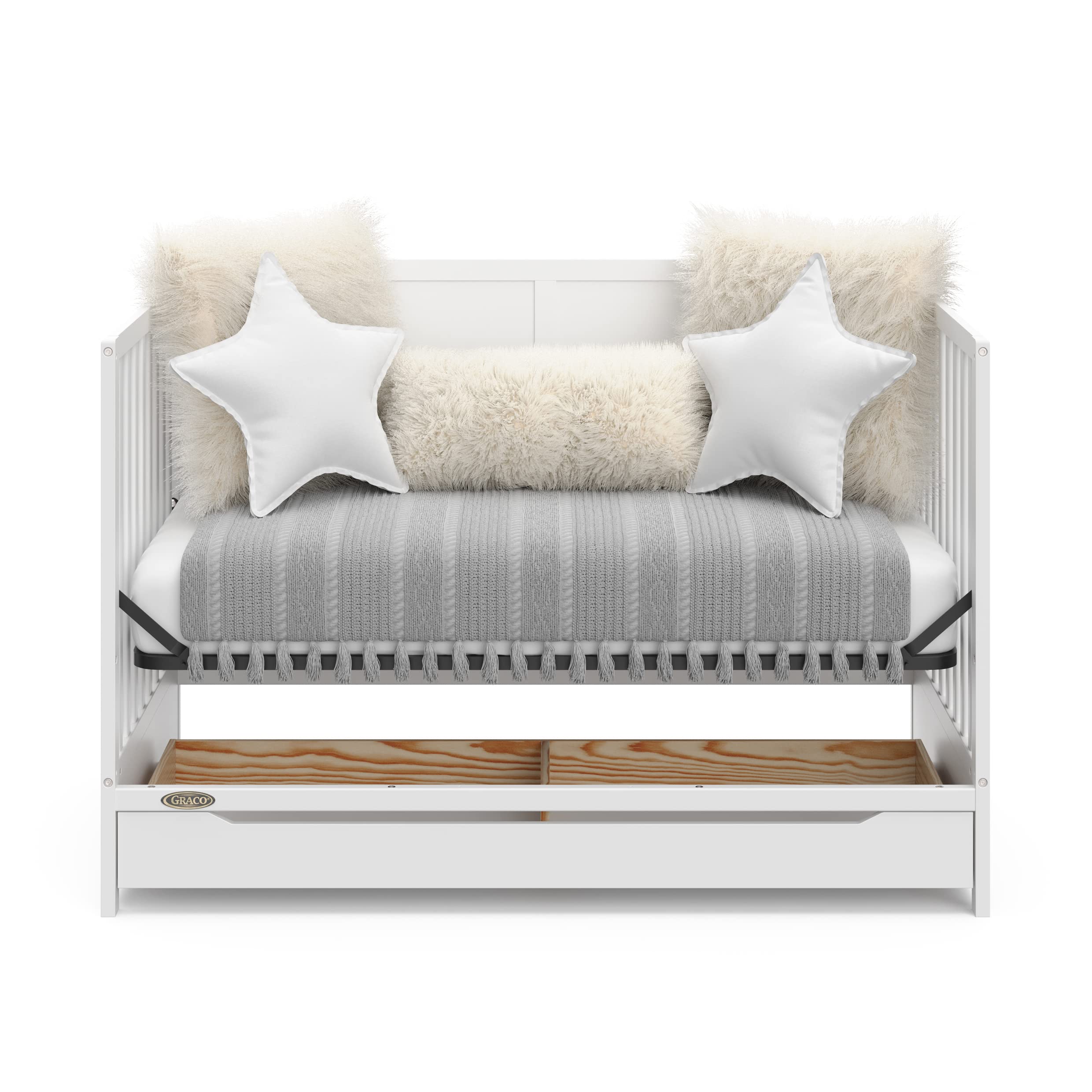 Melrose 5-in-1 Convertible Crib with Drawer (White)