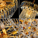 Luxury Crystal Chandelier, 24 Inch Empire Style Gold Chandelier with 8 Lights K9