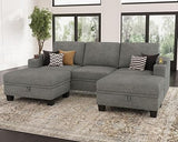 Sectional Sofa L Shaped Sectional Couch with Storage Ottoman Convertible