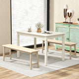 Dining Table for 4 People, 48” x 29” Kitchen Table with Wood Legs, Rectangular Dinner Table for Small Space,