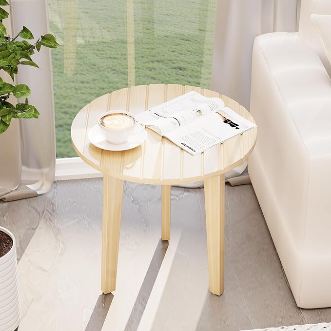 Outdoor Side Table,Small Round Outdoor Side Table, Outside End Table for Patio