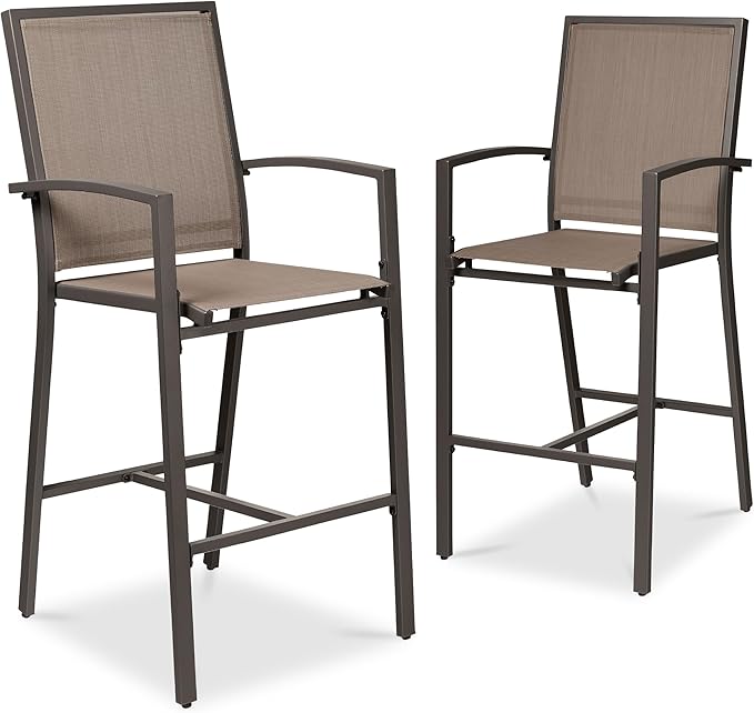 Outdoor Bar Stools Set of 2, Bar Height, Patio Furniture