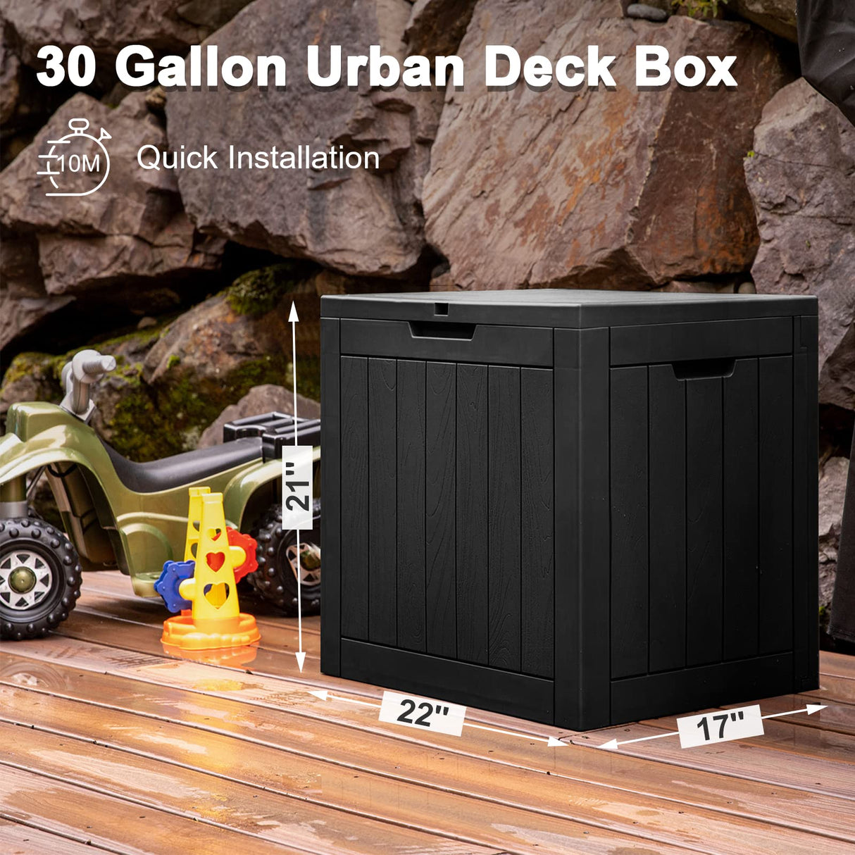 30 Gallon Outdoor Storage Box for Food Deliveries, Patio Tools, Outdoor Cushions & Pillows