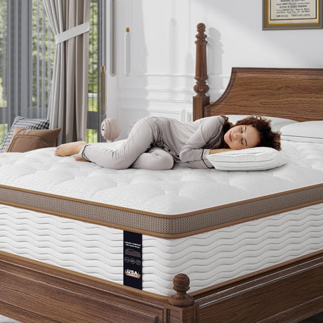 Queen Size Mattress 12 Inch - Luxury Hybrid Mattress for Back Pain Relief - Extra Support