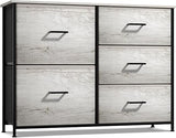 Dresser with 5 Drawers - Chest Organizer Unit with Steel Frame Wood Top & Handle