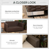 Patio Wicker Loveseat with Cushions