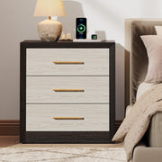 Wide Large Nightstands Set of 2, Black Night Stand