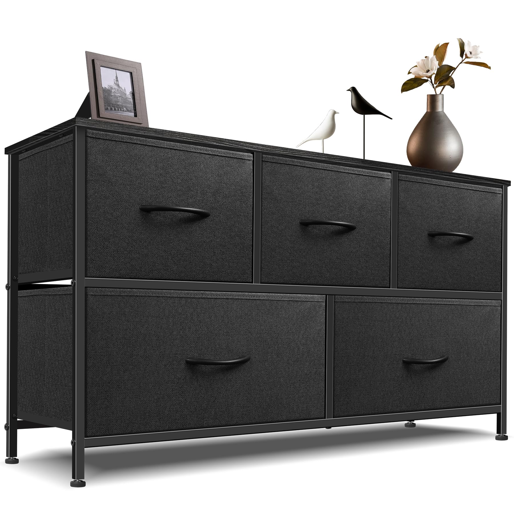 Dresser for Bedroom with 5 Drawers, Chest of Drawers, Storage Drawers Organizer Unit