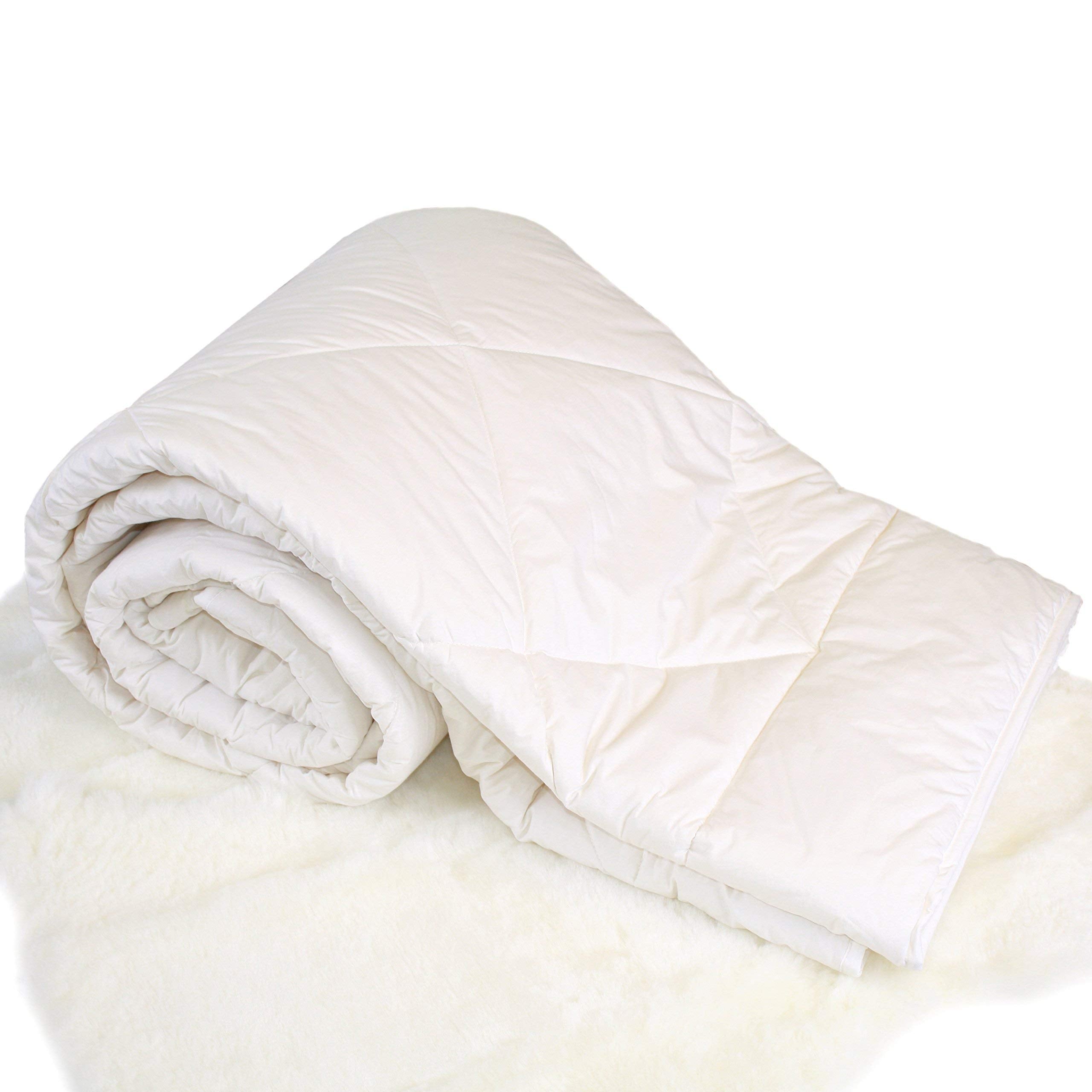 Premium Australian Wool Duvet Insert Bed Comforter, Mid-Weight Wool Fill 52.8 oz Wool