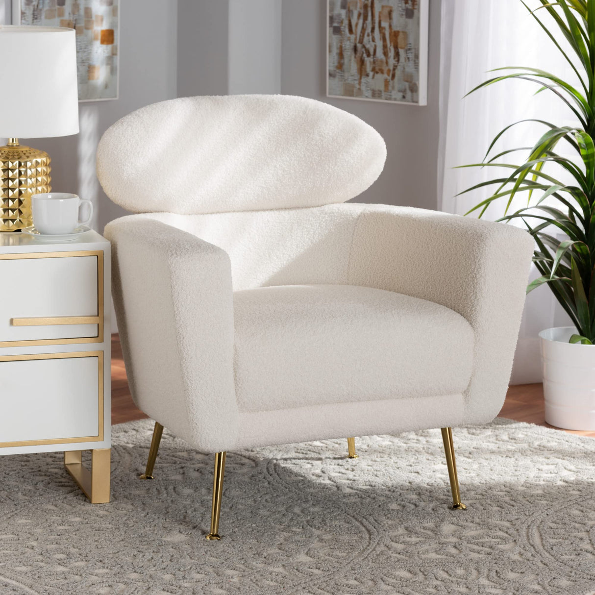 Baxton Studio Fantasia Chair, One Size, Ivory