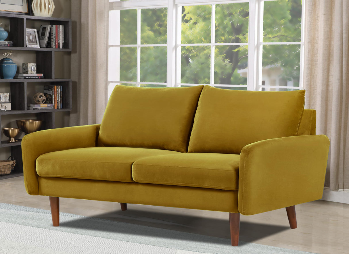 Furniture Direct Kent Velvet Loveseat Sofa for Modern Living Rooms and Compact Spaces