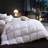 Pinch Pleat Feathers Down Comforter King Size Duvet Insert,750+ Fill Power