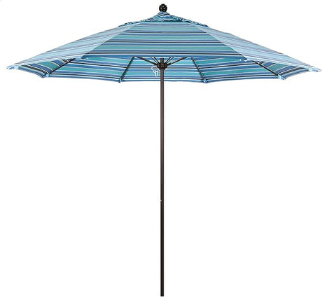 California Umbrella Venture Series Push Open Commercial Patio Umbrella, 9' Round, Sunbrella, ALTO908117-5416, Aruba