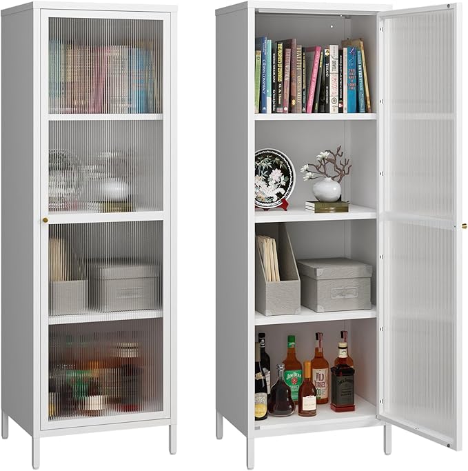 Metal Storage Cabinet, Steel File Locker with 3 Shelves 59.06-inch high for School