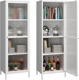 Metal Storage Cabinet, Steel File Locker with 3 Shelves 59.06-inch high for School