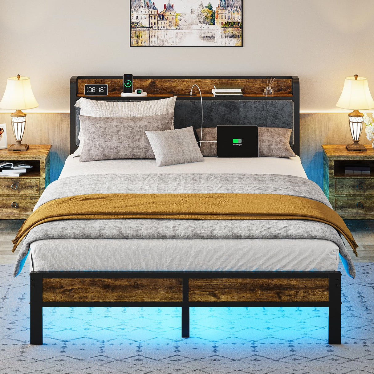 Queen Bed Frame with Headboard