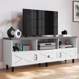 Stand for 75/65 Inch TV, Farmhouse Entertainment Center with Drawers and Storage  TV