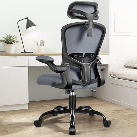 Office Chair with Headrest, Ergonomic Desk Chair with Wheels, Task Swivel Comfy Chair