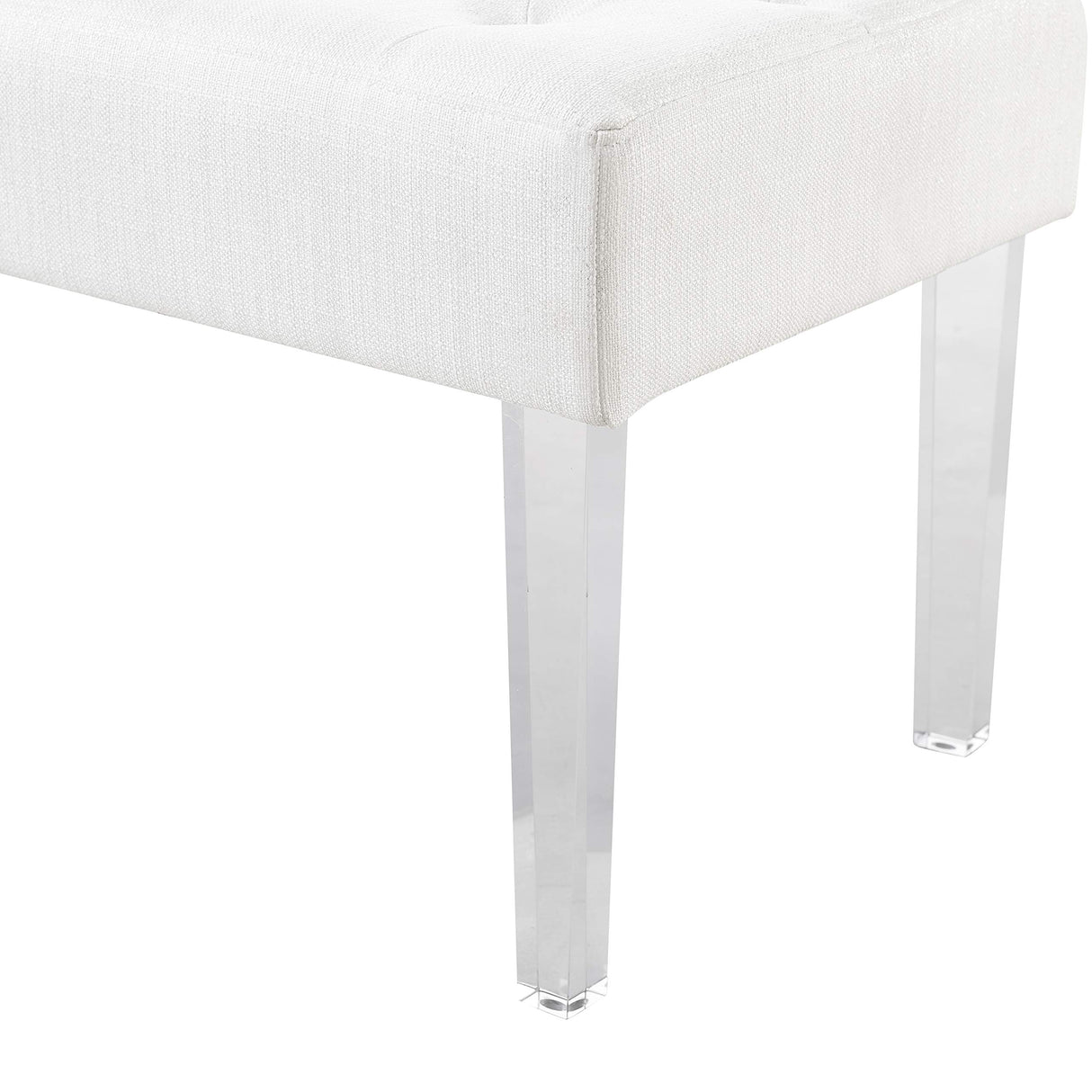 Ella Glitz Acrylic Leg Bench, 35"Wx17"Dx18"H