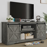 Farmhouse TV Stand for 65/60/55 Inch TV, Rustic Modern Entertainment Center