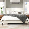 Queen Velvet Platform Bed Frame with Upholstered Headboard