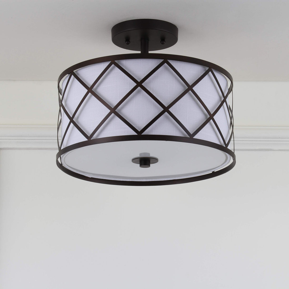 3505B Elizabeth 13.25" Metal LED Flush Mount, Contemporary,Transitional Dimmable,