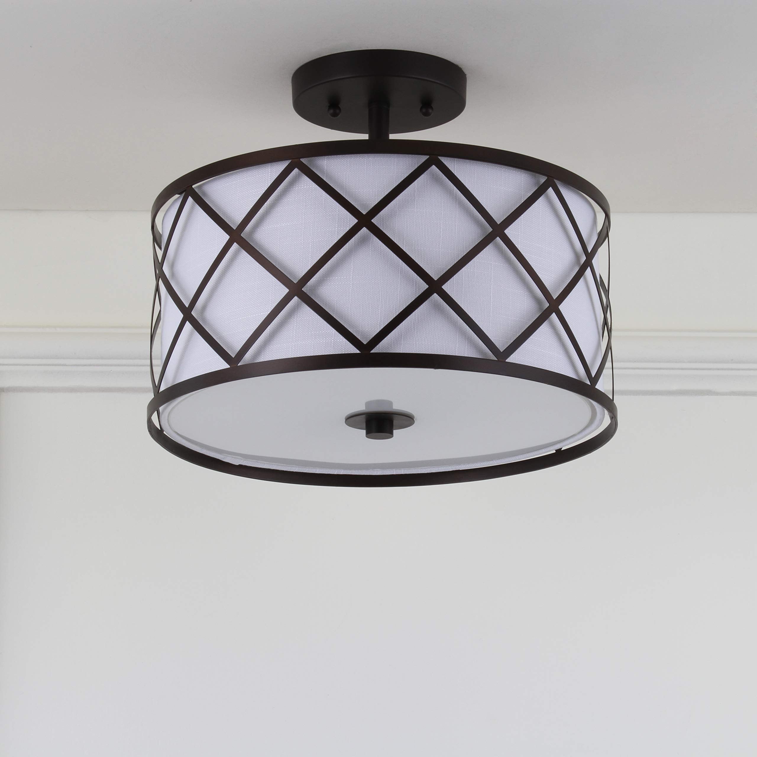 3505B Elizabeth 13.25" Metal LED Flush Mount, Contemporary