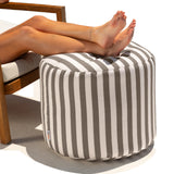 Spring Indoor/Outdoor Bean Bag Ottoman, Taupe Stripes