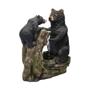 USA1132 Indoor/Outdoor Floor Bear and Cub on Log Fountain