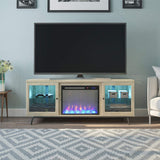 Home Sydney View Fireplace TV Stand for TVs up to 70", Blonde Oak