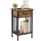 Nightstands, Industrial Side Table/End Tables with Drawer and Storage Shelf, Night Stands