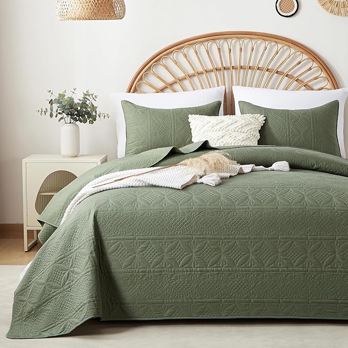 Pink Quilt Set Queen Size, Bohemian Queen Quilt Set for All Season