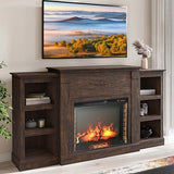 Modern 70 Inch Electric Fireplace Mantel TV Stand & Media Entertainment Center for TVs