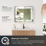 Lighted Medicine Cabinets for Bathroom, 30x36 Inches Bathroom Medicine Cabinet with LED Mirror,