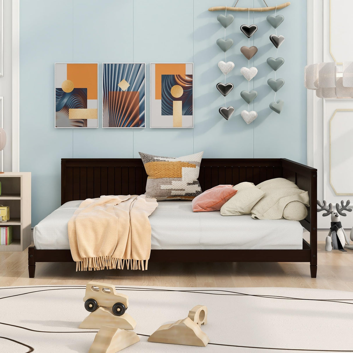 Full Size Daybed/Sofa Bed, Wood Backrest