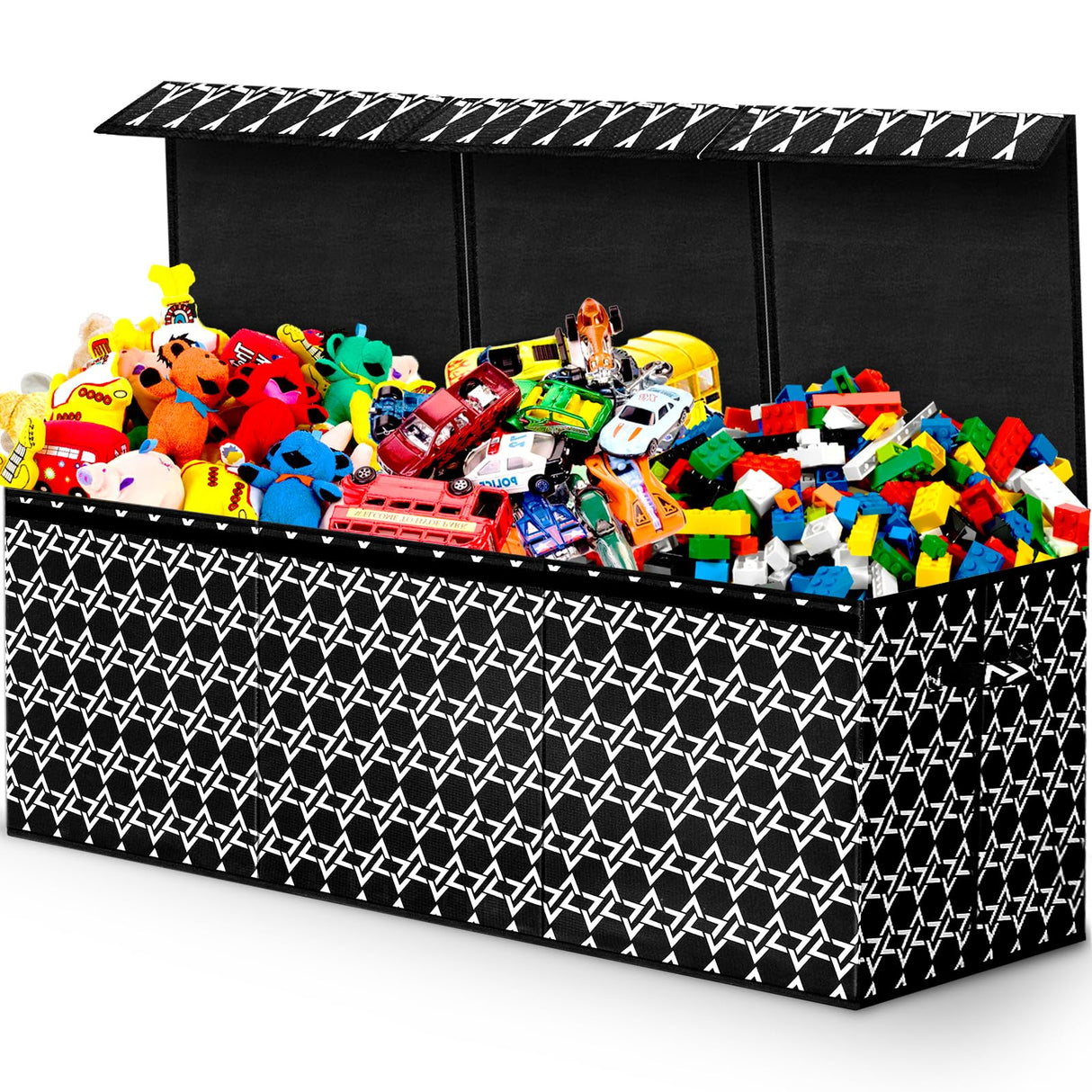 Toy Box for Boys, Toy Chest Storage, Collapsible Sturdy Kids Storage Bins with Lid & Handles