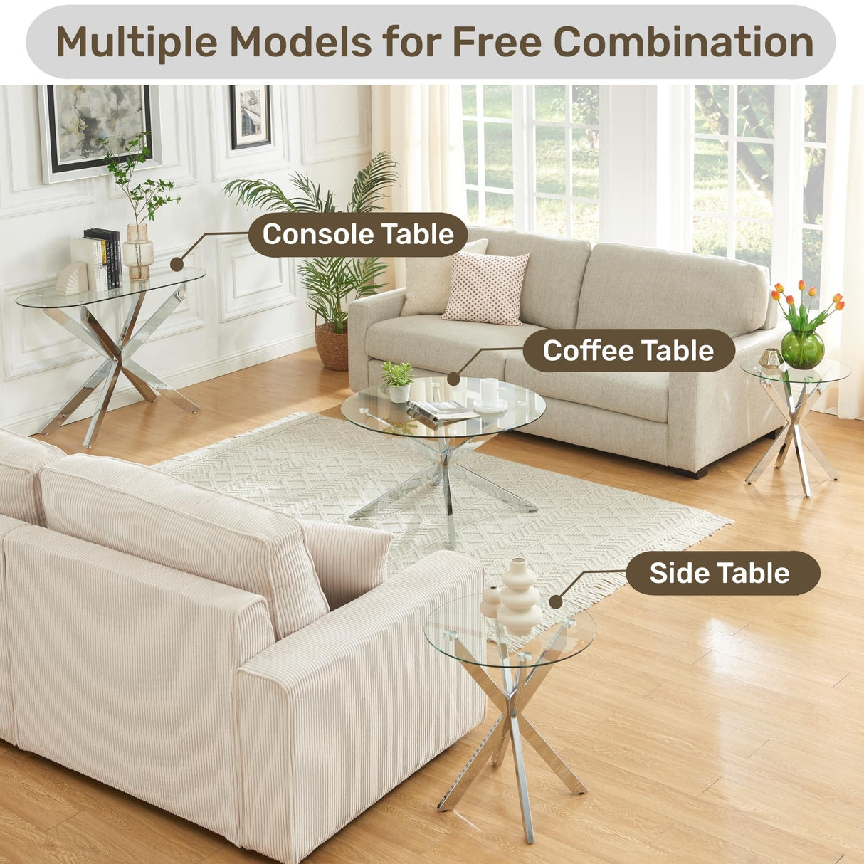 Coffee Tables for Living Room, Home Office, Modern & Simple Center Table