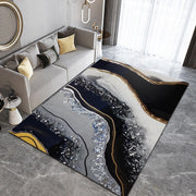 Abstract Style Rug, Black and White Floor Carpet, Soft Comfy Washable Non-slip Modern