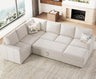 Modular Sectional Sleeper Sofa with Pull Out Couch, U Shaped Sleeper Pull