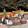 Back Outdoor Wicker Rattan Patio Sofa Sectional Set