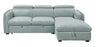 Zavala Chenille Adjustable Headrest Sectional Sofa in Light Green