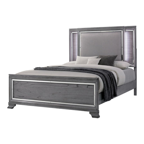 Zenka Wood Frame 2-Piece Bedroom Set, California King-size Bed Padded Headboard