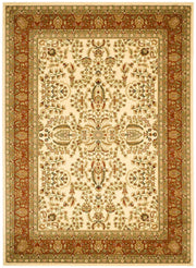 Lyndhurst Collection Area Rug - 10' x 14', Ivory & Rust, Traditional Oriental Design