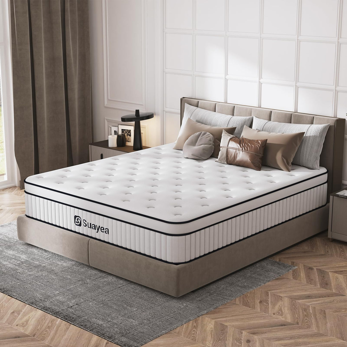 King Mattress, 14 Inch King Size Mattress in a Box, Hybrid Matterss King with Pocket Spring and Soft Foam