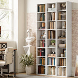 Tall Narrow Bookshelf 8 Tiers, Compact Corner Bookcase, Easy to Match for Living Room