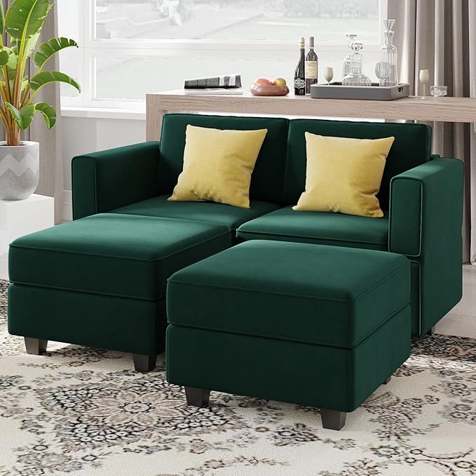 Modular Sectional Sofa with Reversible Chaise L Shaped Couch with Ottoman Modular