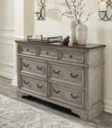 Signature Design by Ashley Londenbay Classic Farmhouse 7 Drawer Dresser, Brown & Gray