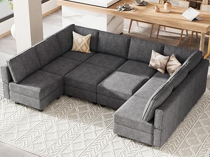 Modular Sleeper Sectional Sofa Couch Oversized U Shaped Sofa with Storage Convertible