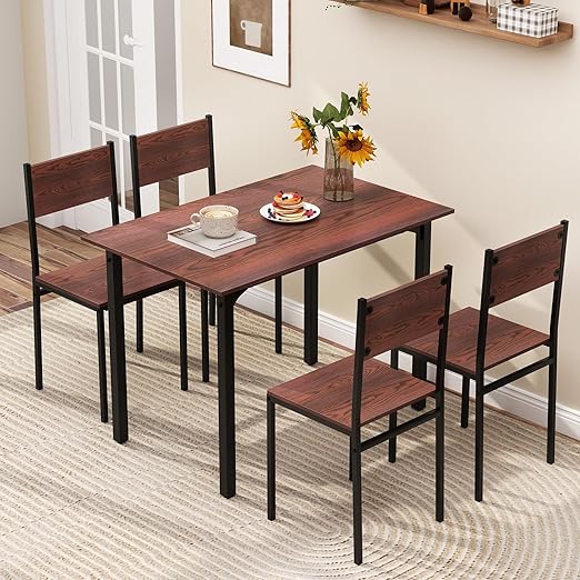 4-Piece Dining Set - Table, Chairs & Bench