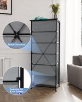 Products Vertical Dresser Storage Tower - Sturdy Steel Frame, Wood Top, Easy Pull Fabric